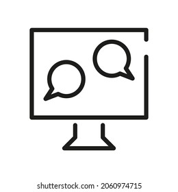 Icono De Equipo Aislado En Fondo Blanco. Símbolo de monitor moderno, simple, vector, icono para diseño de sitio web, aplicación móvil, interfaz de usuario. Ilustración vectorial