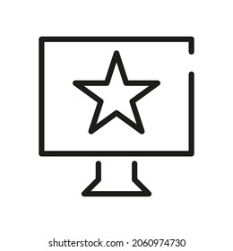 Icono De Equipo Aislado En Fondo Blanco. Símbolo de monitor moderno, simple, vector, icono para diseño de sitio web, aplicación móvil, interfaz de usuario. Ilustración vectorial