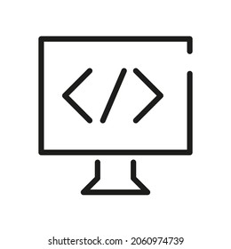 Icono De Equipo Aislado En Fondo Blanco. Símbolo de monitor moderno, simple, vector, icono para diseño de sitio web, aplicación móvil, interfaz de usuario. Ilustración vectorial