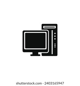 Computersymbol einzeln auf weißem Hintergrund