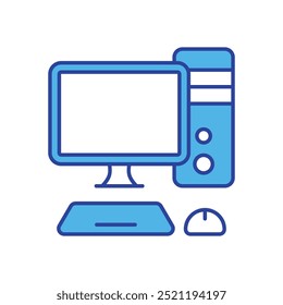 Ícone de computador isolado em um fundo branco. Ilustração vetorial.
