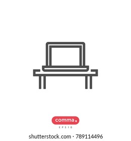 Computer icon isolated on white background. Computer icon modern symbol for graphic and web design. Computer  icon simple sign for logo, web, app, UI. Computer icon flat vector illustration. EPS10. 
