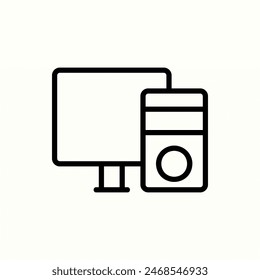 computer icon, isolated UI line icon for your project