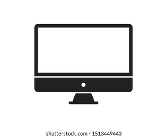 Computer icon isolated vector. Modern computer mockup. Laptop computer information technology pc vector illustration. EPS 10