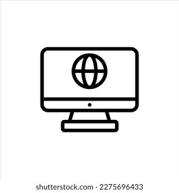 computer icon with isolated vektor and transparent background.