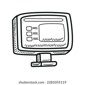 Computersymbol einzeln auf weißem Hintergrund