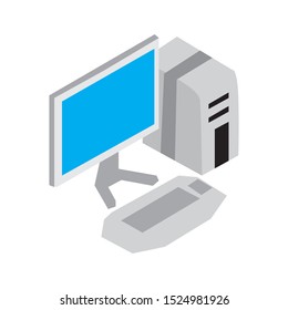 computer icon in isometry style isolated. Vector Symbol illustration.