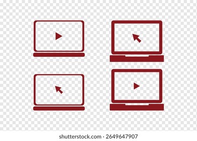 Computer icon. Laptop icon set.. Laptop different style. collection Laptops or notebook computer. Flat and line icon. Cursor icons click - stock vector. eps 10