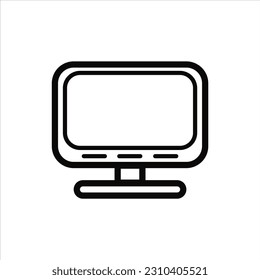 computer icon or lcd monitor. outline icon