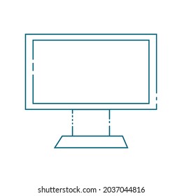 Computer icon. Computer line art. Laptop vector and illustration