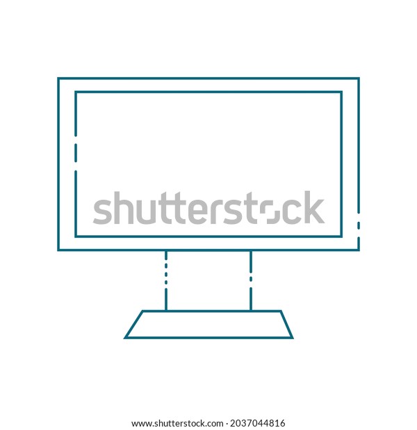 Computer icon. Computer line art. Laptop\
vector and\
illustration