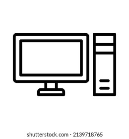 Icono del equipo. Diseño De Estilo De Arte De Línea Aislado En Fondo Blanco