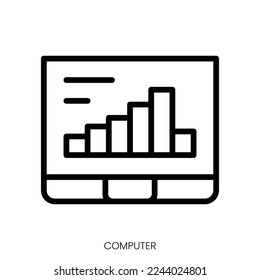 icono de equipo. Diseño De Estilo De Arte De Línea Aislado En Fondo Blanco