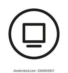 Computer icon line. computer monitor icon vector.
