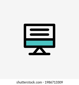 Computer icon in line style. Can be used for UI or UX purposes, presentations, social media, websites, and more.