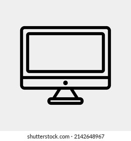 Icono de equipo en estilo de línea, uso para presentación de aplicación móvil del sitio web