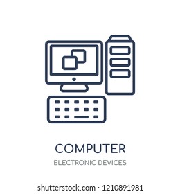 Computer icon. Computer linear symbol design from Electronic devices collection.