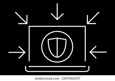 computer icon with lock and arrows