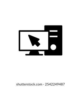 Computer icon logo design. computer monitor sign and symbol