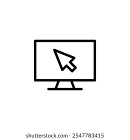 Computer icon logo design. computer monitor sign and symbol