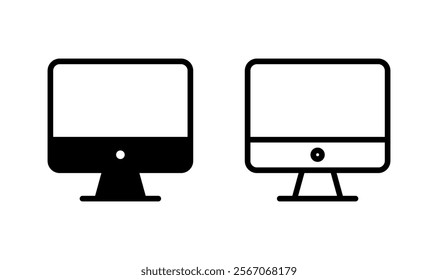 Computer icon logo design. computer monitor sign and symbol