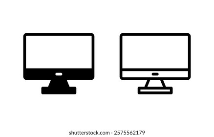 Computer icon logo design. computer monitor sign and symbol