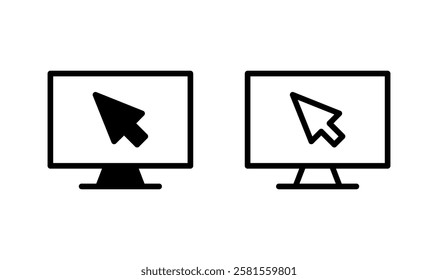 Computer icon logo design. computer monitor sign and symbol
