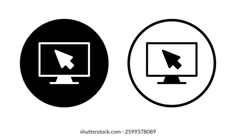 Computer icon logo design. computer monitor sign and symbol