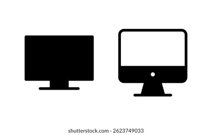 Computer icon logo design. computer monitor sign and symbol