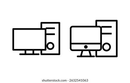 Computer icon logo design. computer monitor sign and symbol