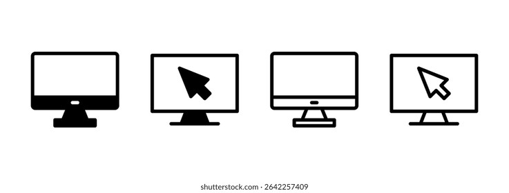 Computer icon logo design. computer monitor sign and symbol