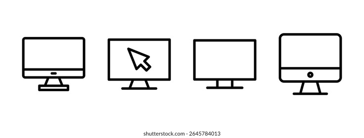 Computer icon logo design. computer monitor sign and symbol