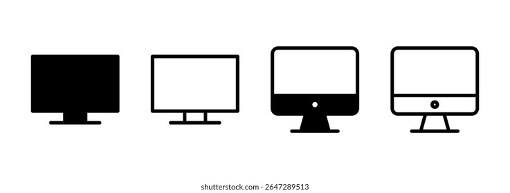 Computer icon logo design. computer monitor sign and symbol