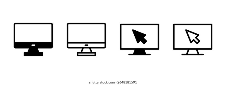 Computer icon logo design. computer monitor sign and symbol