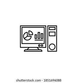 Computer icon or logo illustration, line style.
