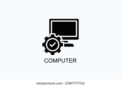Computer Icon Or Logo Isolated Vector Illustration