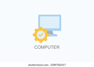 Computer Icon Or Logo Isolated Vector Illustration