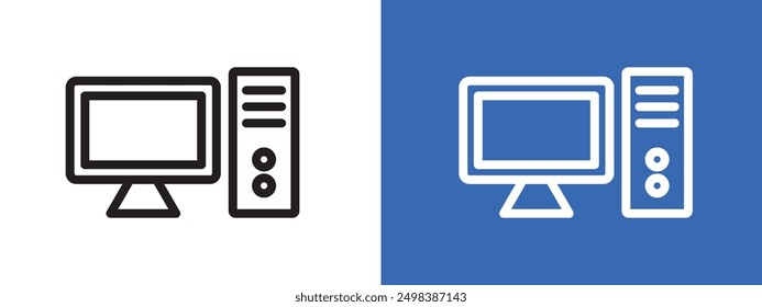 Computersymbol-Logo, Satz für Vektorgrafik