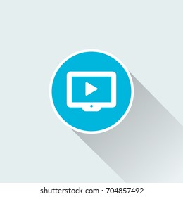 computer icon with long shadow