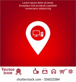 computer icon map pin