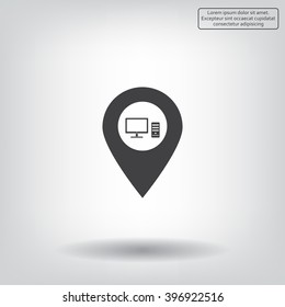 computer icon map pin
