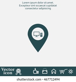 computer icon map pin