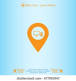 computer icon map pin