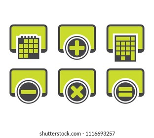 Computer icon mobile, calculator, calendar, count