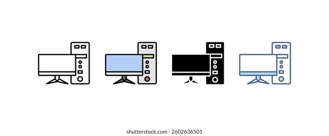 Computer icon with multiple style