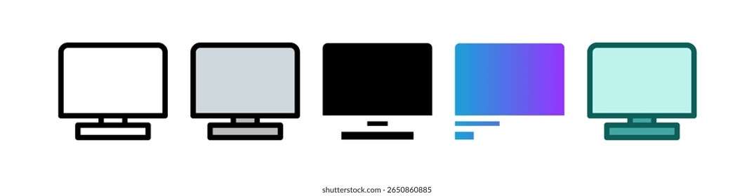 Ilustração de vetor múltiplo de ícone de computador