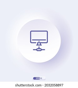 computer icon. Network and Technology Icons. Computer Technology and Network-related icon. Vector symbols are isolated on a white background.