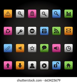 Computer icon on black background Vector illustrator.