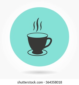 Computer icon on green background. Vector illustration.