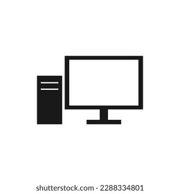 Computer icon on white background. Eps 10.